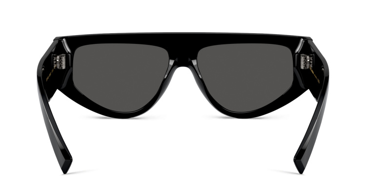 Shop Dolce & Gabbana Logo Rectangle Sunglasses in Black online.