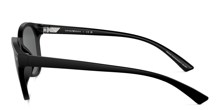 Shop Emporio Armani Logo Panthos Sunglasses in Black online.