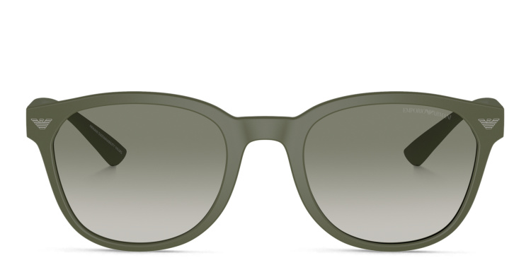 Shop Emporio Armani Logo Panthos Sunglasses in Green online.
