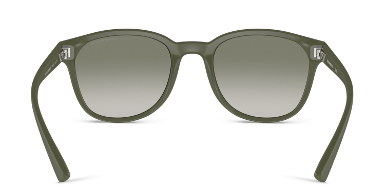 Shop Emporio Armani Logo Panthos Sunglasses in Green online.