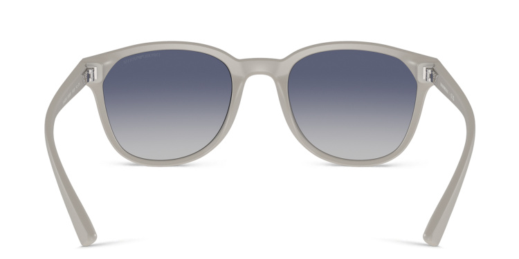 Shop Emporio Armani Logo Panthos Sunglasses in Grey online.