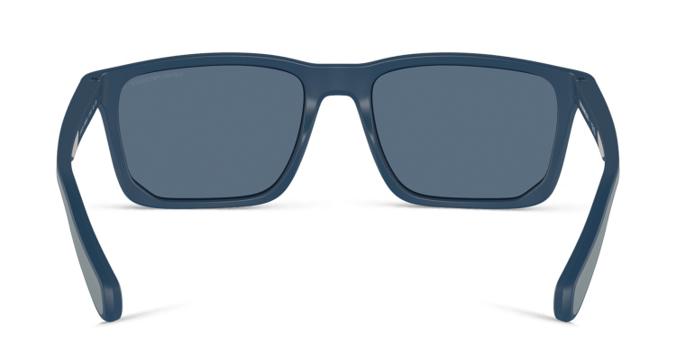 Shop Emporio Armani Logo Rectangle Sunglasses in Blue online.