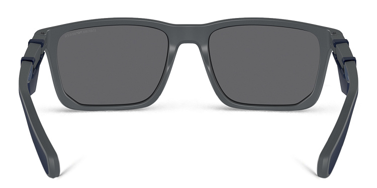 Shop Emporio Armani Logo Rectangle Sunglasses in Grey online.