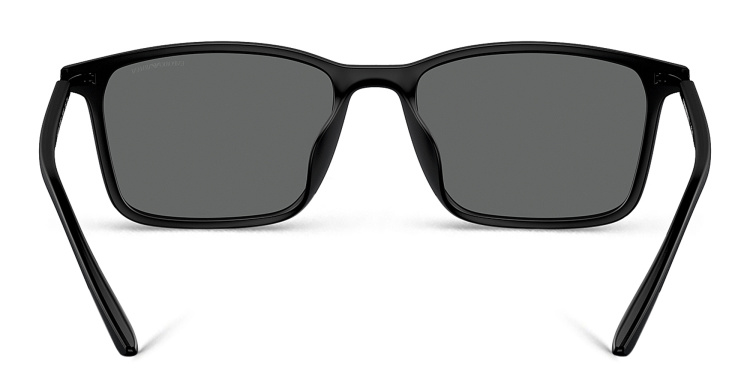 Shop Emporio Armani Logo Rectangle Sunglasses in Black online.