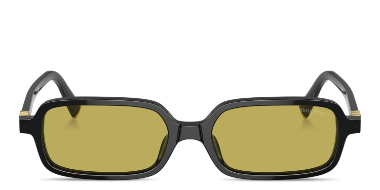 تسوق نظارات شمسية مستطيلة بشعار العلامة العمودي ميو ميو بلون أسود أونلاين.