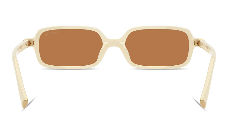 تسوق نظارات شمسية مستطيلة بشعار العلامة العمودي ميو ميو بلون بني أونلاين.