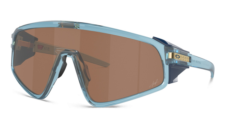 Shop Oakley Latch Panel Unisex Mask Sunglasses in Blue online.