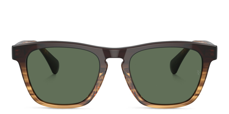 Shop OLIVER PEOPLES Logo Unisex Square Sunglasses in Brown online.