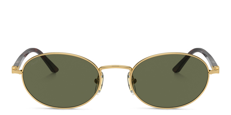 Shop PERSOL Ida Unisex Oval Sunglasses in Gold online.