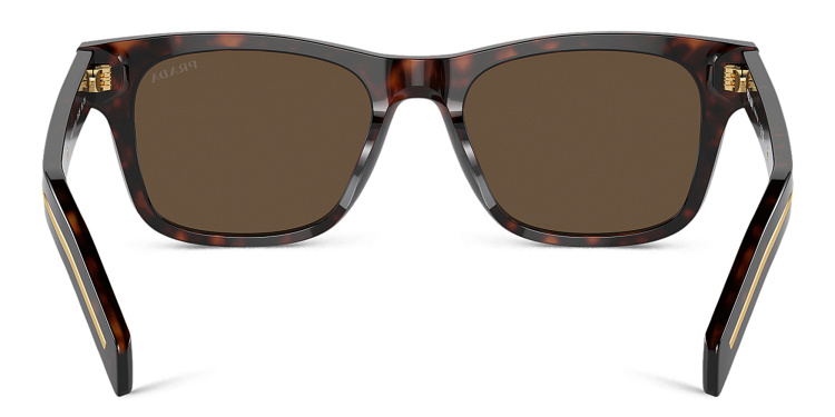 تسوق نظارات شمسية مستطيلة بشعار العلامة برادا بلون تورتويز أونلاين.