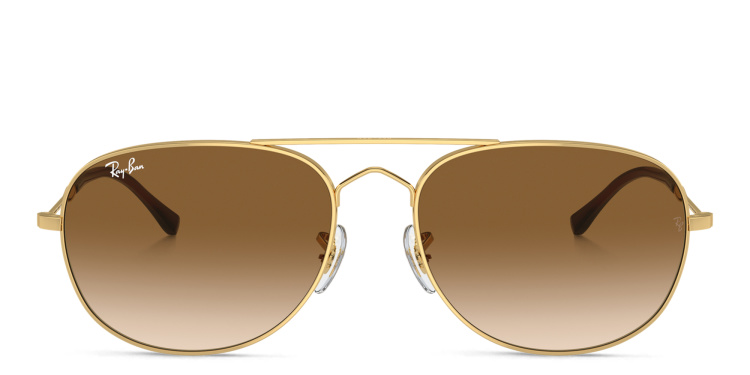 Shop Ray-Ban Bain Bridge Unisex Pilot Sunglasses in Gold online.