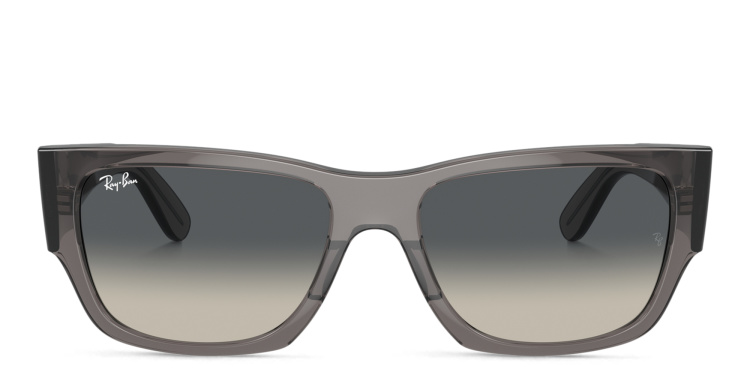 Shop Ray-Ban Carlos Unisex Rectangle Sunglasses in Grey online.