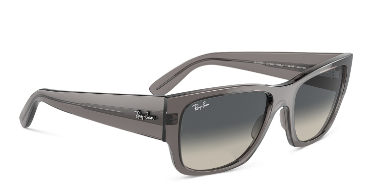 Shop Ray-Ban Carlos Unisex Rectangle Sunglasses in Grey online.
