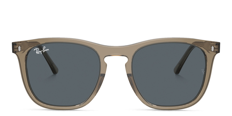 Shop Ray-Ban Logo Unisex Square Sunglasses in Brown online.