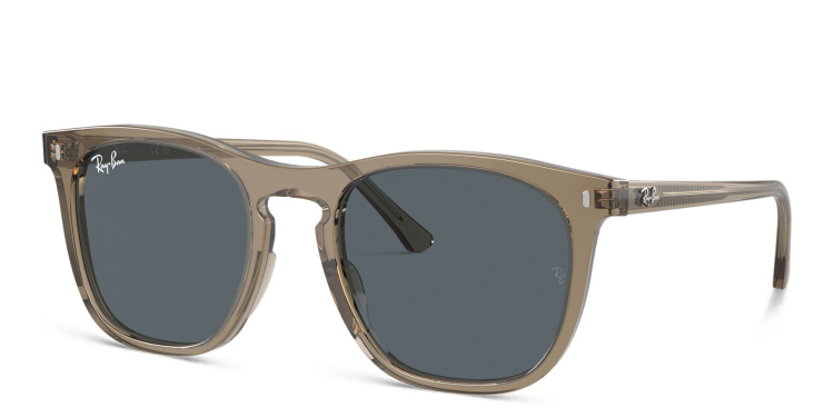 Shop Ray-Ban Logo Unisex Square Sunglasses in Brown online.