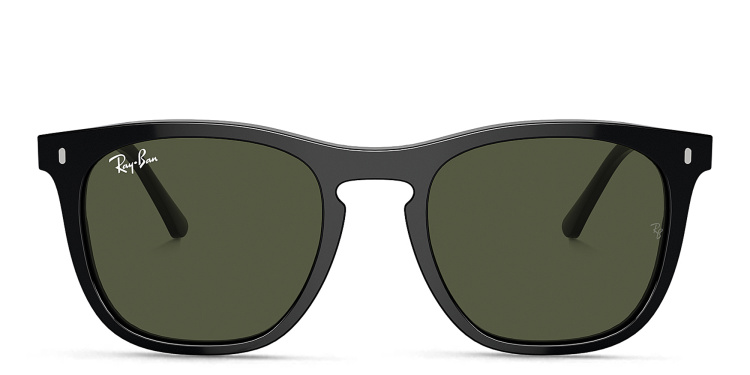 Shop Ray-Ban Logo Unisex Square Sunglasses in Black online.