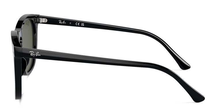 Shop Ray-Ban Logo Unisex Square Sunglasses in Black online.