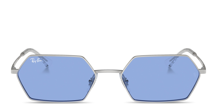 Shop Ray-Ban Yevi Unisex Irregular Sunglasses in Silver online.