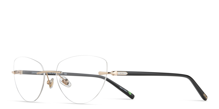 Shop EYE'M Rimless Wide Cat-Eye Eyeglasses in Black online.