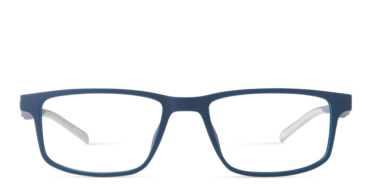 Shop EYE'M Clip-On Rectangle Eyeglasses in Blue online.