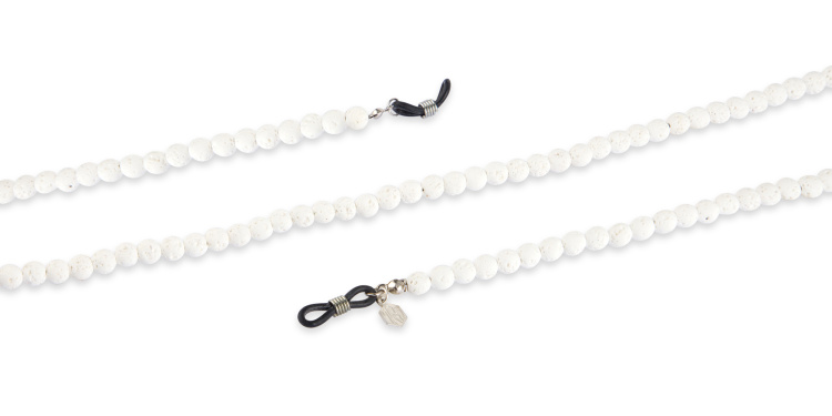 Shop The RICCI DISTRICT Lava Stone Unisex Glasses Chain in White online.