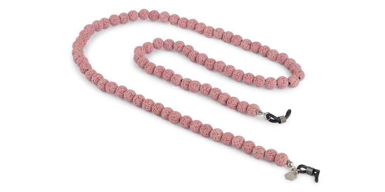 Shop The RICCI DISTRICT Lava Stone Unisex Glasses Chain in Rose online.