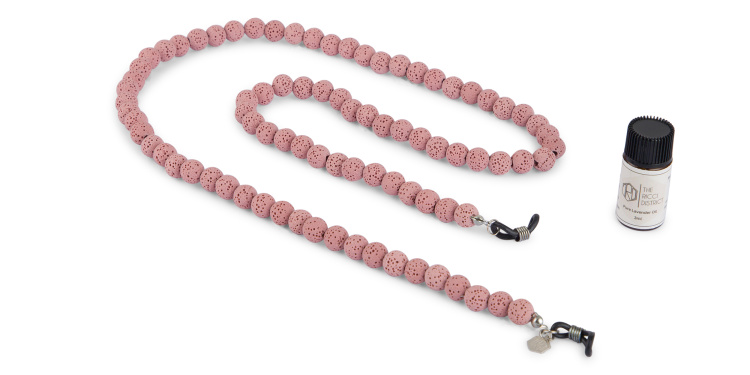Shop The RICCI DISTRICT Lava Stone Unisex Glasses Chain in Rose online.