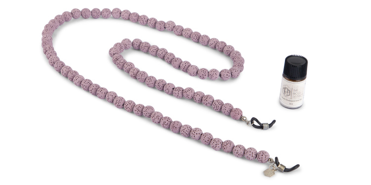 Shop The RICCI DISTRICT Lava Stone Unisex Glasses Chain in Purple online.