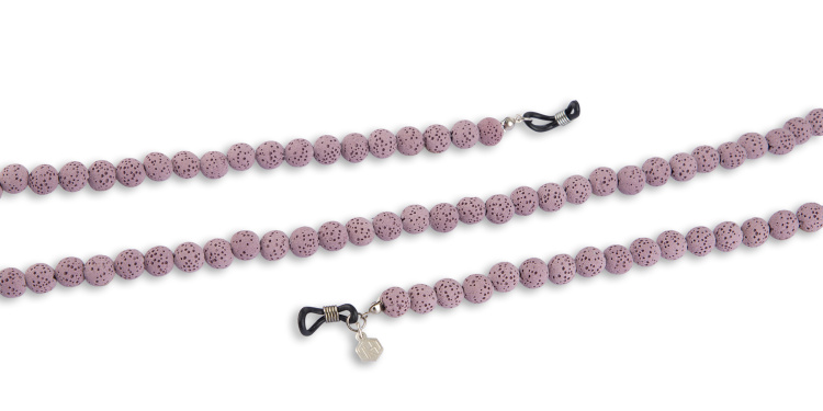 Shop The RICCI DISTRICT Lava Stone Unisex Glasses Chain in Purple online.