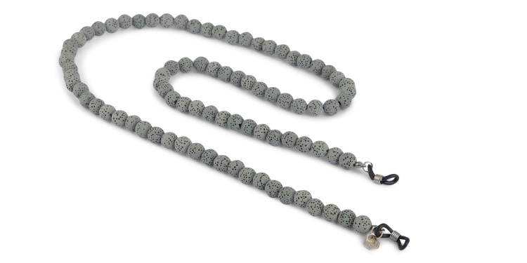 Shop The RICCI DISTRICT Lava Stone Unisex Glasses Chain in Grey online.