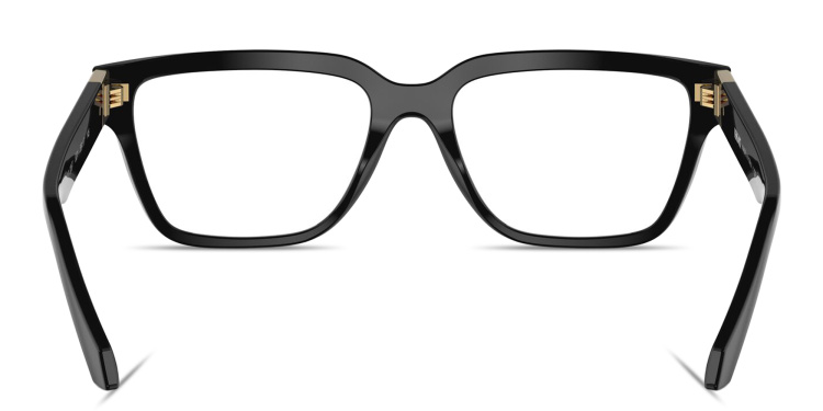 Shop VERSACE Medusa Rectangle Eyeglasses in Black online.