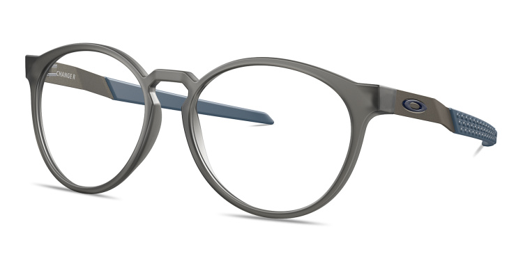 Shop Oakley Exchange R Round Eyeglasses in Grey online.
