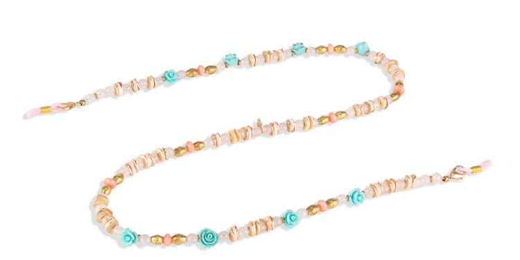 Shop Melissa Devaux Bijoux Talaïa Glasses Chain in Rose online.