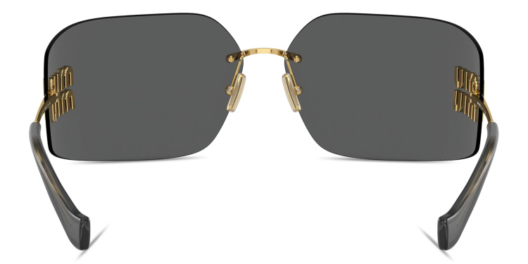 تسوق نظارات شمسية رانواي واسعة غير منتظمة بدون إطار ميو ميو بلون ذهبي أونلاين.