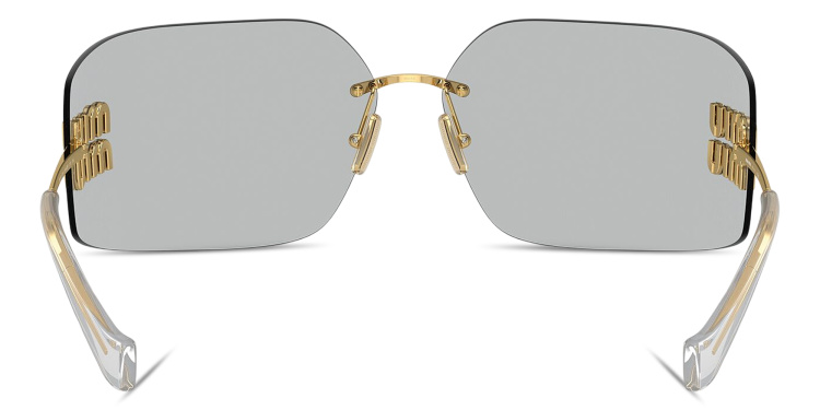 تسوق نظارات شمسية رانواي واسعة غير منتظمة بدون إطار ميو ميو بلون ذهبي أونلاين.