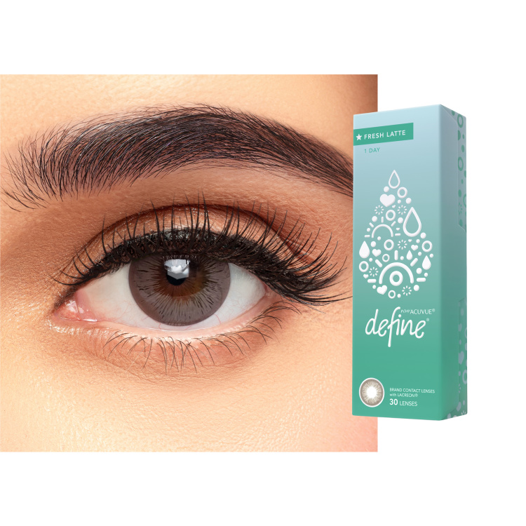 Shop ACUVUE 1-Day Define Fresh Color Contact Lenses - Latte in Hazel online.
