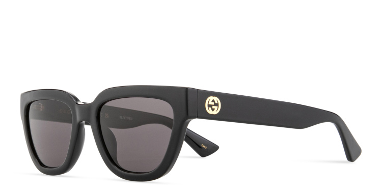 Shop GUCCI GG Logo Cat-Eye Sunglasses in Black online.