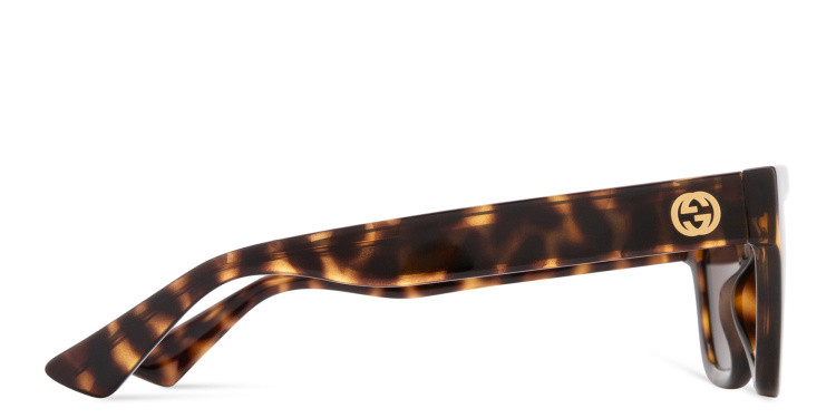 Shop GUCCI GG Logo Cat-Eye Sunglasses in Havana online.