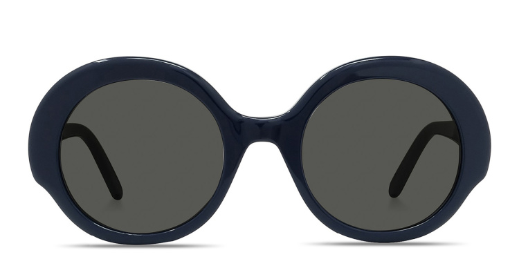 Shop LOEWE Slim Blue Round Sunglasses in Blue online.