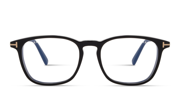 Shop TOM FORD T Logo Square Eyeglasses in Black online.