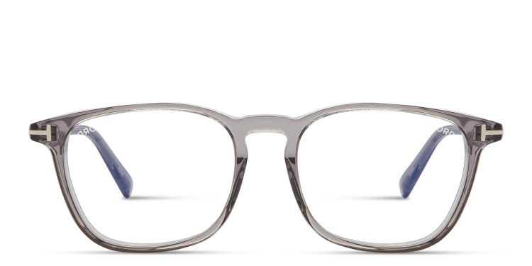 Shop TOM FORD T Logo Square Eyeglasses in Grey online.