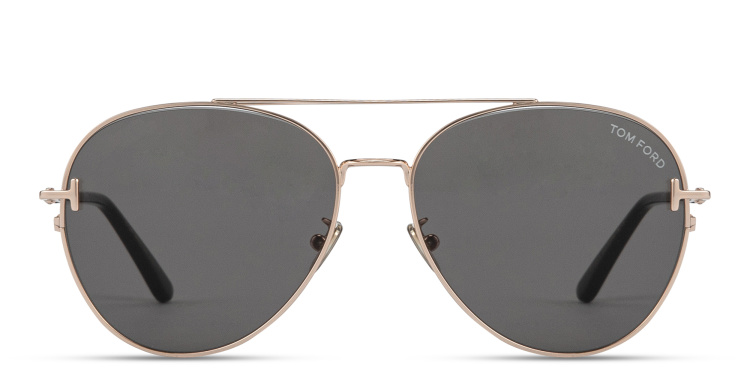 Shop TOM FORD T Logo Aviator Sunglasses in Gold online.