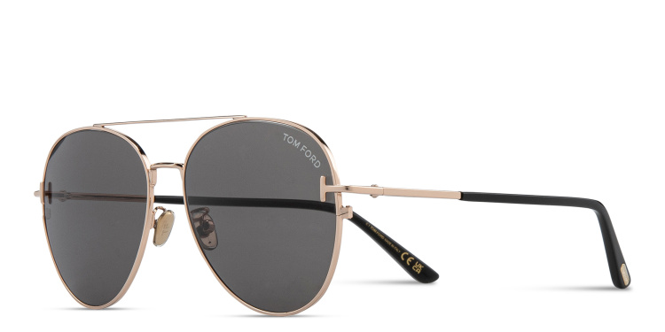 Shop TOM FORD T Logo Aviator Sunglasses in Gold online.