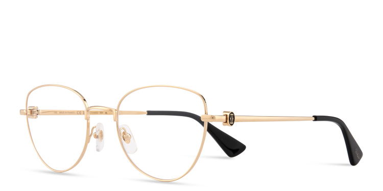 تسوق نظارات طبية سينياتور سي دو كارتييه بإطار دائري واسع كارتييه بلون ذهبي أونلاين.