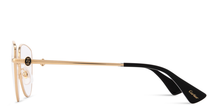 تسوق نظارات طبية سينياتور سي دو كارتييه بإطار دائري واسع كارتييه بلون ذهبي أونلاين.