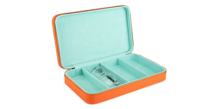 تسوق علبة نظارات للسفر من الجلد للجنسين علبة نظارات MO بلون برتقالي أونلاين.