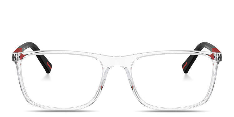 تسوق نظارات طبية مستطيلة واسعة برادا بلون شفاف أونلاين.