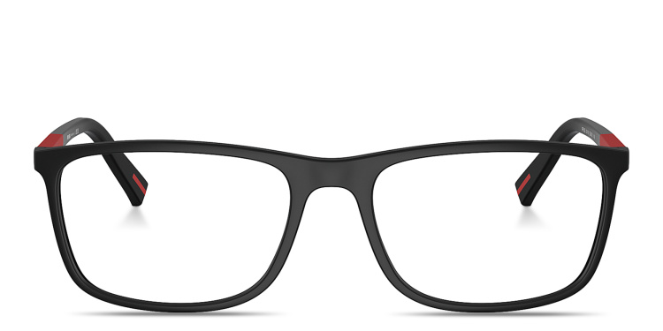 تسوق نظارات طبية مستطيلة واسعة برادا بلون أسود أونلاين.
