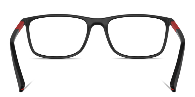 تسوق نظارات طبية مستطيلة واسعة برادا بلون أسود أونلاين.