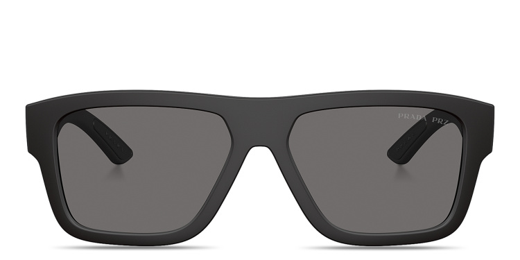 تسوق نظارات شمسية مربّعة بشعار العلامة برادا لينيا روسا بلون أسود أونلاين.